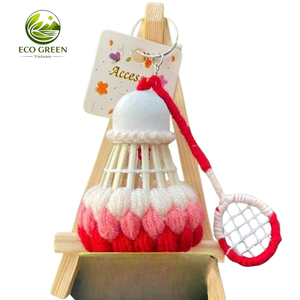 Llavero de Bádminton Tejido a Mano con Hilo de Algodón, Bonito Llavero de Hilo, Regalo para Amantes del Bádminton, Souvenir para Fanáticos del Deporte - Product Image 4