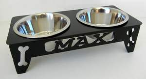 Accesorios, estación de alimentación de diseño para mascotas, soporte para tazón de mascotas con acabado dorado, solución de alimentación elevada para mascotas, tazón de cerámica moderno para perros - Product Image 2