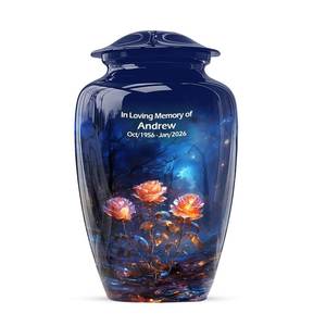 โกศบรรจุอัฐิสำหรับผู้ใหญ่ รุ่น Personalized Blue Rose Night Forest ขนาด 200 คิว  ทำด้วยมือ ทนทาน สไตล์อเมริกัน ทำจากโลหะ สำหรับบรรจุอัฐิมนุษย์ - Product Image 1