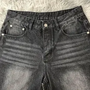 Shorts en jean pour hommes, style charpentier, multi-poches, amples, pour le travail, coupe décontractée, tendance - Product Image 6