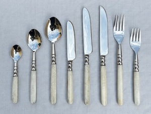 Natural Bone Handle Flatware <b>Set</b> 18/<b>8</b> Stainless Steel Mirror polish Cutlery <b>Set</b> Spoon Fork & knife <b>Set</b> <b>Dinnerware</b> Accessories - Product Image 5