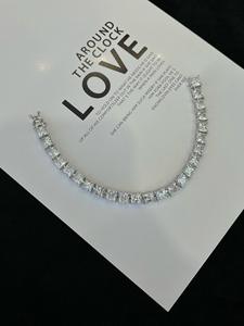 Sterling Silver Tennis <b>Bracelet</b> Real Moissanite Sparkling Round Cut Wedding Bridal Gift for <b>Bride</b> - Product Image 3