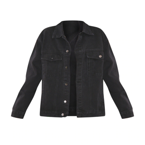 Bangladesh ropa marca mujer personalizado gris cuero cremallera más cerca Biker estilo Oversize Denim chaquetas piel decoración invierno - Product Image 4