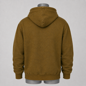 High Street <b>Aesthetic</b> Solid Acid Wash Hoodies 100% Cotton Winter Men's Eco-Friendly Breathable Hooded Apparel Modern Trendy - Product Image 3