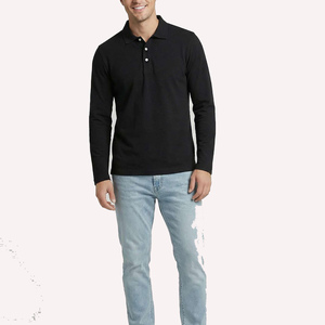 Camiseta Polo de Manga Larga para Hombre, Precio Bajo, Corte Ajustado, Color Sólido, Suave, Elástica, Transpirable, Ligera, Informal, para Uso Diario, Cuello Clásico - Product Image 2