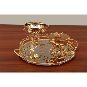 Juego de quemador de incienso metálico reutilizable con tapa y bandeja a juego para aromaterapia, decoración de mesa para el hogar, Ramadán, quemador de Bakhoor. - Product Image 2