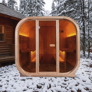 6-Person Outdoor Cube Steam <b>Sauna</b> - Panoramic Glass & ETL - Product Image 2