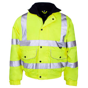 Chaqueta de Trabajo Acolchada de Alta Visibilidad, Uniforme de Seguridad Vial Personalizado con Franjas Reflectantes, Impermeable y Transpirable, de Poliéster - Product Image 1