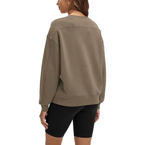 Sudaderas Metálicas Brillantes para Mujer, Estampado Luminoso, Cuello Redondo, Corte Holgado, Manga Larga, Felpa Suave, Mezcla de Algodón, Estilo Urbano - Product Image 4