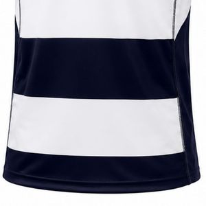 Maillot de rugby sublimé bleu marine et blanc à manches courtes, uniforme d'équipe rayé, chemise de sport, tenue d'entraînement athlétique - Product Image 5