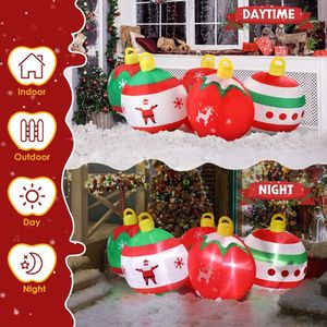 Decorazione Natalizia Gonfiabile in PVC Illuminata da 2,1 m, Divertente Set di Cinque Palline per Giardino con Luci Integrate - Product Image 6