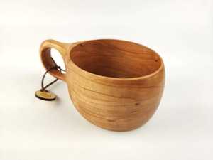 Bol à boire en bois éco-responsable Kuksa, tasse nordique artisanale pour café, thé, soupe, camping, bushcraft, bar - Design moderne, longueur personnalisée - Product Image 1