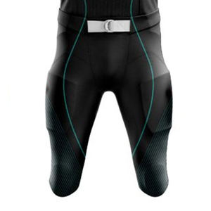 Ensemble de maillots de football américain personnalisés, noir et turquoise, impression par sublimation, uniformes sportifs pour hommes, col en V, séchage rapide, numéro 23 - Product Image 6