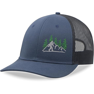 หมวกแก๊ปแบบ snapback ผ้าฝ้ายอ๊อกซ์ฟอร์ดลายจุด 100% ปรับแต่งได้ตามสั่ง ขายส่ง สีเขียวมะกอก หมวกตาข่ายแบบ trucker พร้อมธงชาติอเมริกา - Product Image 3