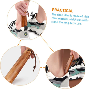 ที่ใส่รองเท้าทำด้วยมือทำจากไม้แข็งแบบพกพาสำหรับเด็กที่ยืดได้มีแตรสำหรับรองเท้าสำหรับคนท้องรองเท้าไม้งานฝีมือตามธรรมชาติ - Product Image 4