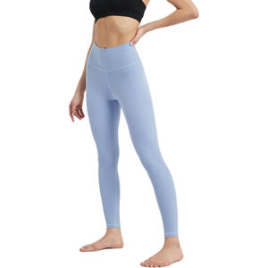 Leggings de sport sur mesure taille haute pour femme, avec fermeture élastique, en Spandex/Nylon uni – Vente en gros - Product Image 5