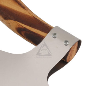 Customized Logo Printing Hot Sale Pizza Cutting <b>Axe</b> Custom Made Heavy Duty <b>Wood</b> Handle Stainless Steel Blade - Product Image 6