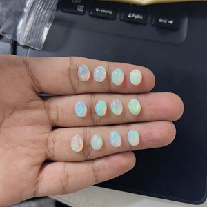 Lot de cabochons d'opale naturelle éthiopienne, forme ovale, multi-feu, pierres précieuses d'opale en vrac, taille calibrée pour la fabrication de bijoux, vente en gros - Product Image 4