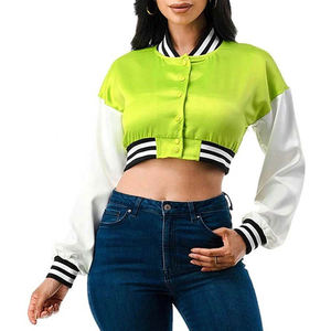 Chaqueta Varsity Corta para Mujer, Hecha 100% con Lana, Diseño Personalizado Impreso 2026, Servicio OEM - Product Image 6