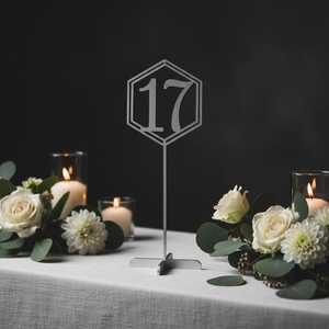 <b>Table</b> <b>Numbers</b> - Wedding <b>Table</b> <b>Numbers</b> - Hexagon <b>table</b> <b>numbers</b> -Gold <b>table</b> <b>numbers</b> - Product Image 6