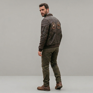 Ventes en gros de vestes bomber décontractées pour hommes, tendance automne-hiver, chaudes, surdimensionnées, avec patch, grandes tailles - Product Image 2