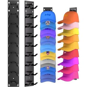 Lot de 2 supports muraux adhésifs robustes pour casquettes de baseball, organisateur de chapeaux multicouche, présentoir de rangement pour vêtements - Product Image 1