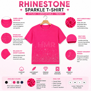 Camiseta Unisex HMR Brotherhood Sisterhood al por Mayor con Pedrería Brillante, Camiseta de Cuello Redondo Informal de Verano de Algodón Premium, Diseño Personalizado - Product Image 6