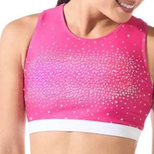 Ensemble de danse pour femmes en gros avec strass, haut court sans manches et short, tenue de performance scintillante pour le cheerleading et les spectacles sur scène - Product Image 3