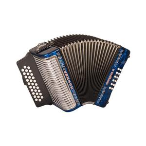 Accordéon à boutons Corona II Xtreme FBbEb de qualité supérieure avec housse et sangles, noir jet. - Product Image 4