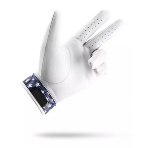 Gants de golf pour hommes de haute qualité en cuir véritable Cabretta respirant et anti-humidité avec fermeture éclair, polybag toutes sports - Product Image 1