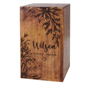Personalized Wooden Cremation Urn for Human Ashes, Engraved <b>Memorial</b> <b>Box</b> Adults & Pets Ocean Breeze Heart Inlay <b>Memorial</b> Urn Rus - Product Image 5