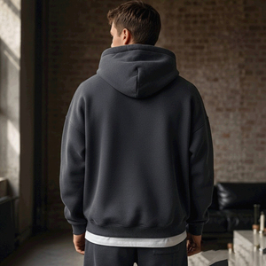 Conjunto de Sudadera con Capucha Gris Unisex Infield Gear, Manga Larga, Patrón Geométrico, Ropa Deportiva Casual, Bolsillos Laterales, Corte Holgado - Product Image 4