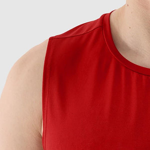 Débardeur violet sans manches pour homme avec imprimé palmier, col rond, décontracté, respirant, en coton tricoté, pour l'entraînement - Product Image 3