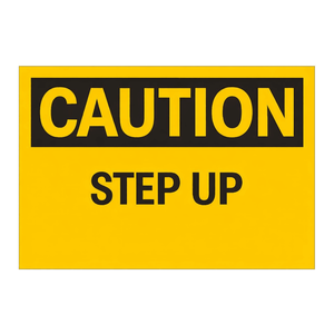 Panneau de signalisation de sécurité en PVC/métal jaune/noir pour intérieur/extérieur – Attention, marchepied - Product Image 2
