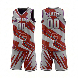 Maillot de basket-ball personnalisé imprimé par sublimation, 100% polyester, unisexe, col en V, sans manches, vêtements de sport pour adultes, évacuation de l'humidité - Product Image 3