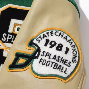 Wholesale Streetwear Baseball <b>Jacket</b> for <b>Men</b> Custom Design Letterman Bomber Turn-down Collar Style Embroidered Varsity <b>Jacket</b> - Product Image 6