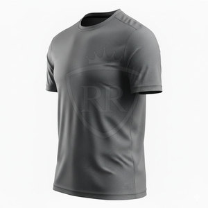T-shirt en polyester respirant tricoté de haute qualité, style décontracté, pour les séances d'entraînement physique des hommes - Product Image 2