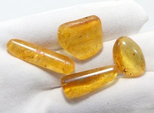 Lot de 4 cabochons en ambre baltique naturel de 38 carats, pierres fantaisie pour la fabrication de bijoux - Product Image 2