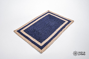 Tapis en jute tressé fait main bleu marine en gros pour salon, chambre, hôtel, décoration intérieure - Product Image 3