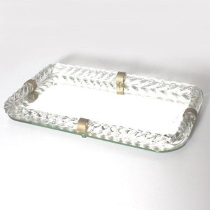 Acrylic <b>Mirror</b> Decorative Brass Handle Mason Tray Manufacturing by Lametierartz in Indian Design handmade indian servings trays - Product Image 5