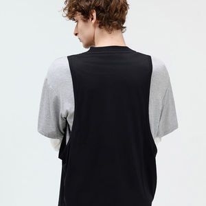 T-shirts personnalisés à manches longues double couche, coupe oversize à épaules tombantes pour hommes, avec blocs de couleur - Product Image 6