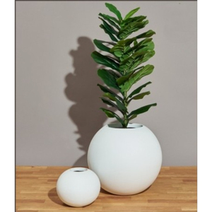 Ensemble de pots de fleurs minimalistes en fibre de verre écologiques, design sphérique avec revêtement en poudre, trou de drainage, décoration de plantes d'intérieur, jardin domestique - Product Image 2