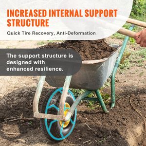 Neumático de Poliuretano Sólido de 10 Pulgadas, Antipinchazos, Sin Cámara, Paquete de 2, Carga Dinámica de 400 Libras, Carga Estática de 450 Libras, Equipo de Manejo de Materiales - Product Image 4