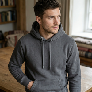 Sudadera con capucha moderna para hombre sin cremallera, suave, de forro polar premium, estilo pullover, corte relajado y cómodo para gimnasio, actividades al aire libre y ropa urbana. - Product Image 3