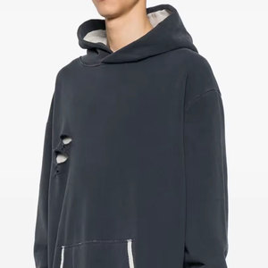 Pakistan Made Oversized Distressed Hoodie Garment Wash Cotton Fleece Streetwear Low MOQ OEM ODM Supplier - Product Image 3