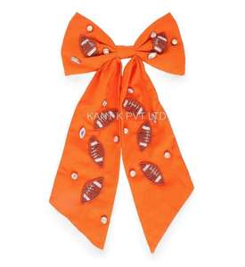 Nœud artisanal pour le jour du match avec perles, accessoire de cheveux pour supporter le football - Product Image 5