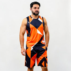 Men's Geometric Print Tank Top And Shorts <b>Set</b> Sublimation <b>Knitted</b> Polyester Sporty Summer Outfit Crew Neck - Product Image 4