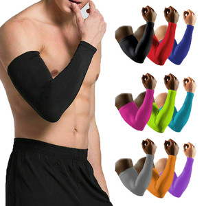 Manchons de compression athlétiques pour hommes en Spandex/Polyester, longueur intégrale, haute élasticité, anti-transpiration, respirants, protection UV - Product Image 1