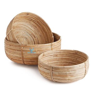 Cesta de Almacenamiento Tejida a Mano de Bambú y Ratán, Estilo Rústico, Personalizable, Ecológica, Organizador para Cocina y Lavandería, Venta Caliente - Product Image 1