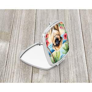 Pekingese Luau Compacto Espejo de maquillaje de viaje Plegable Diseño de mano Regalo para mujeres y niñas - Product Image 2